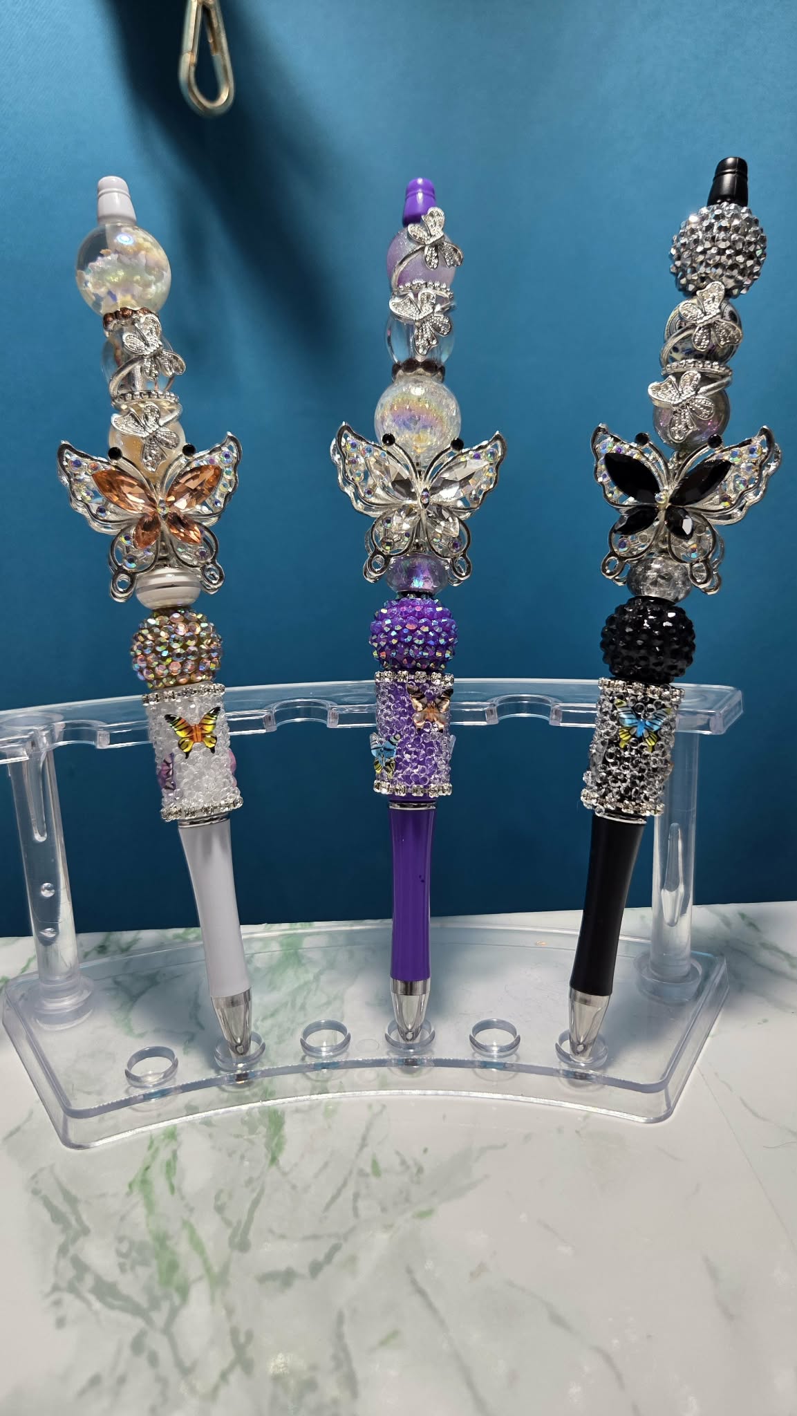 Butterfly Folly Purple Beadable Pen