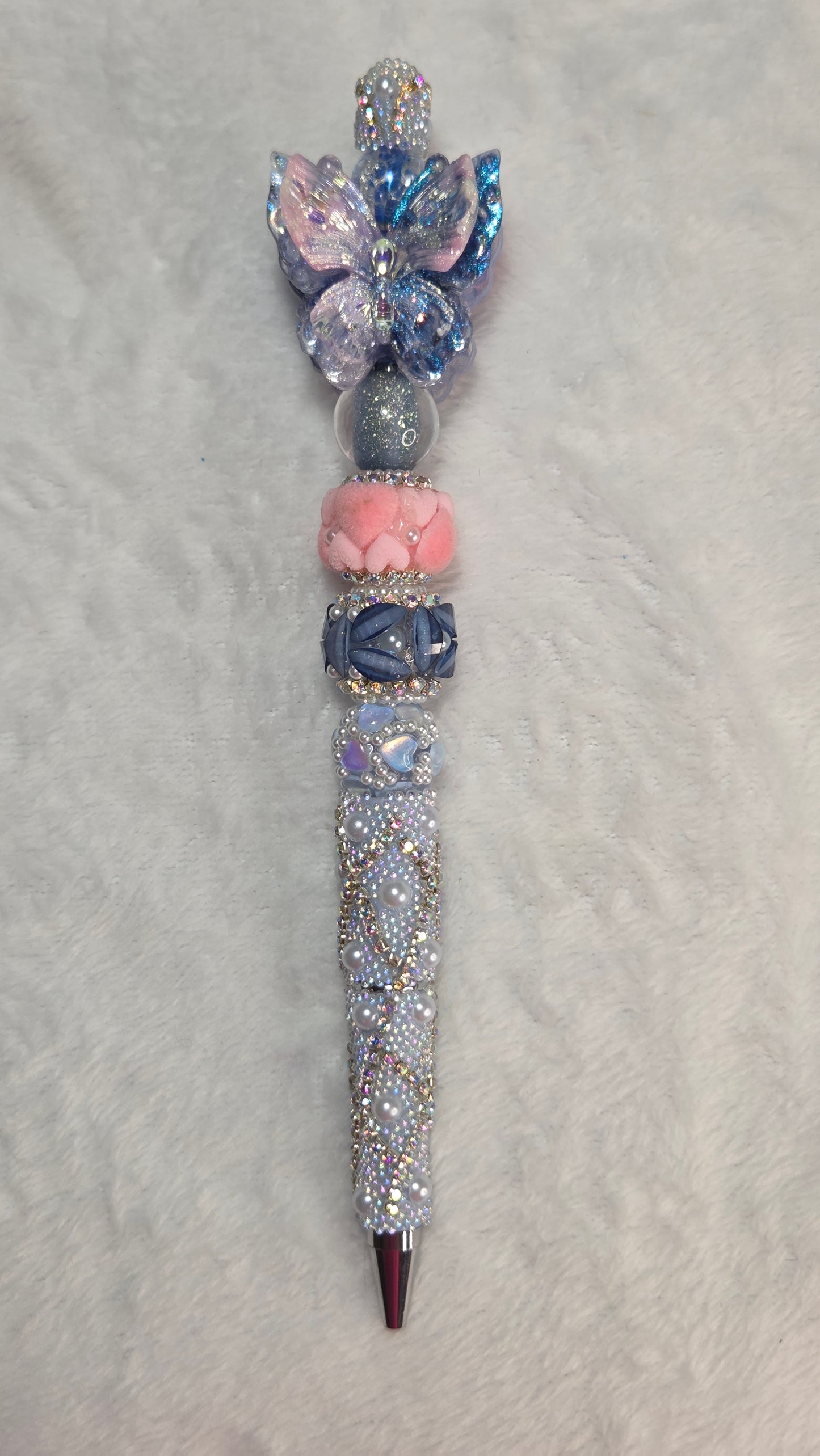 Mystical Opal Beaded Butterfly Pen