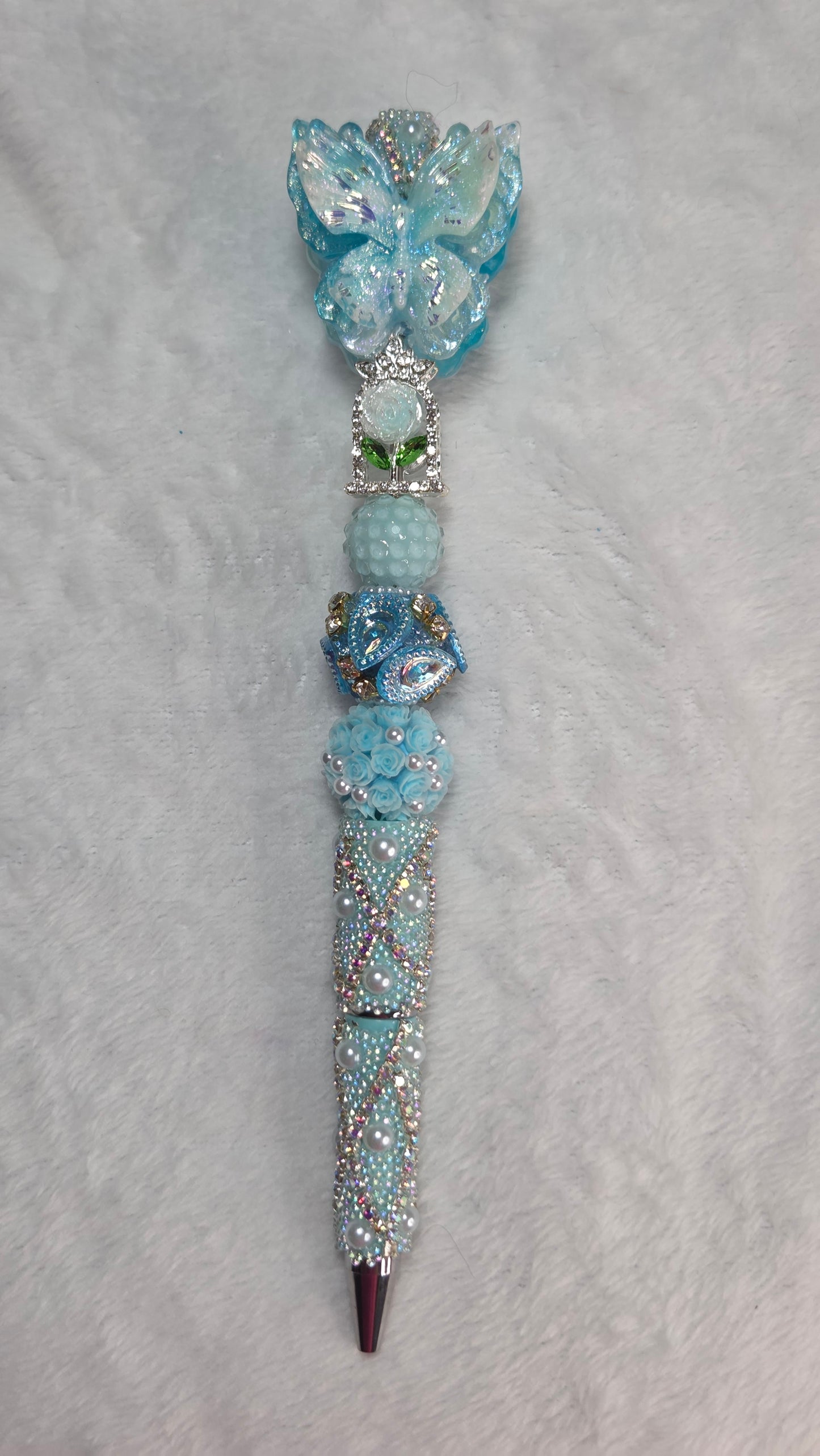 Mystical Opal Beaded Butterfly Pen