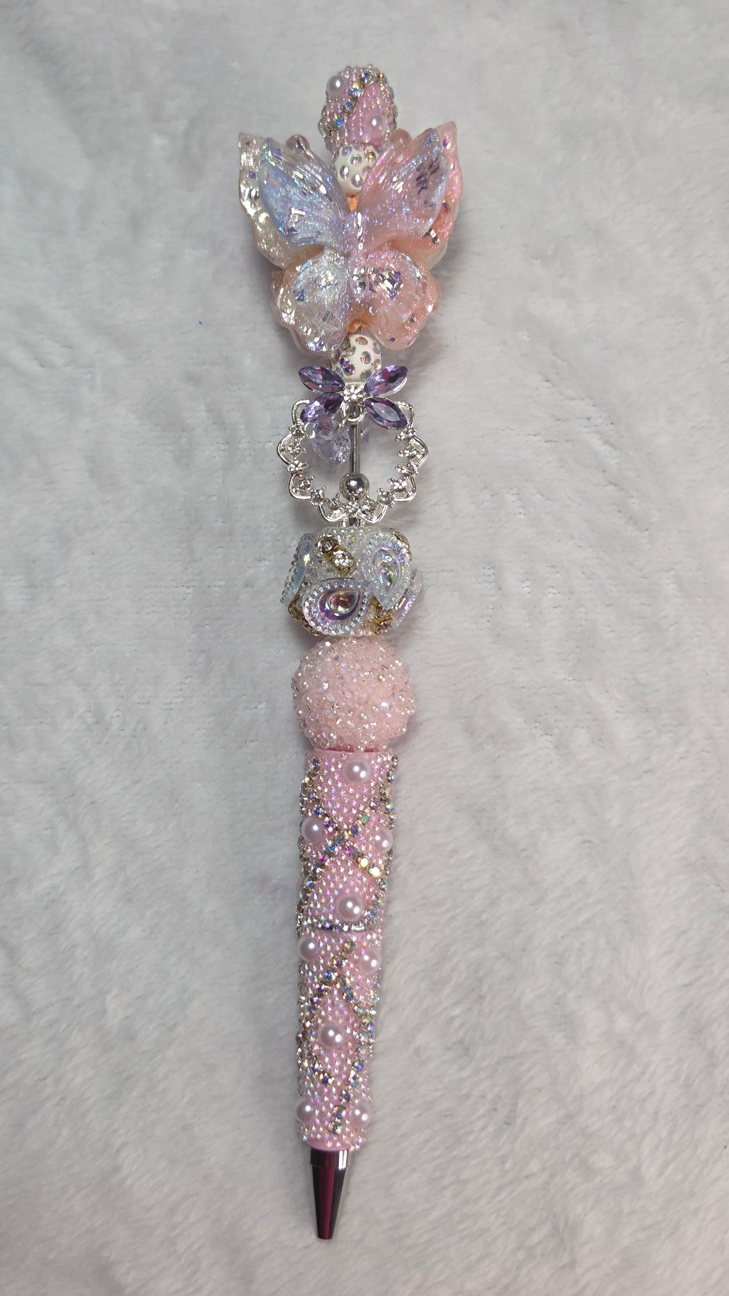 Mystical Opal Beaded Butterfly Pen