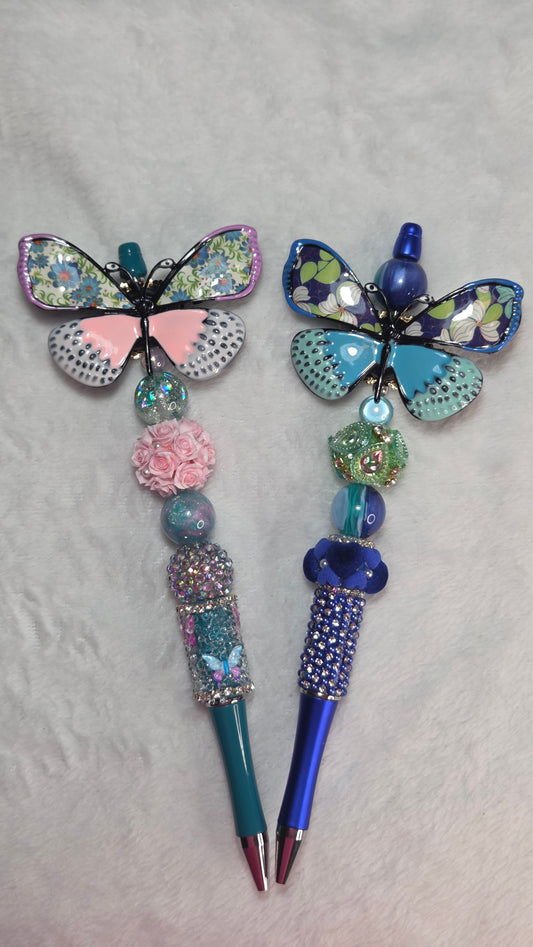 Enchanted Forest Butterflies Beaded Pen